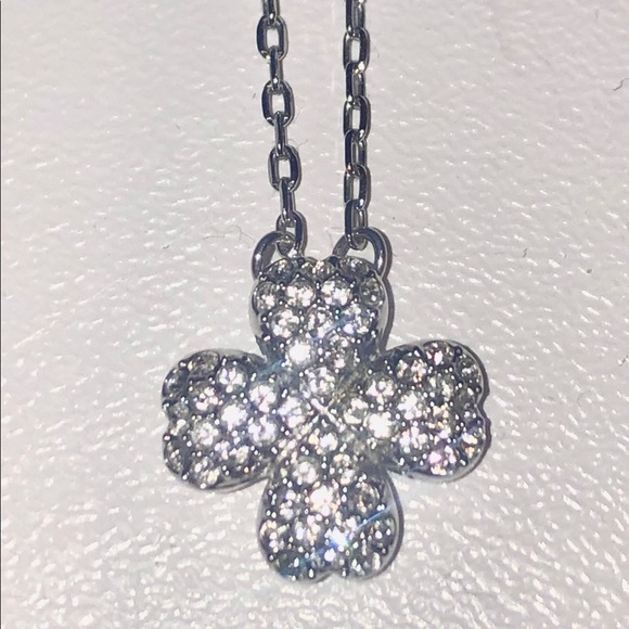 Swarovski ajustable rhodium plated necklace - Picture 1 of 4